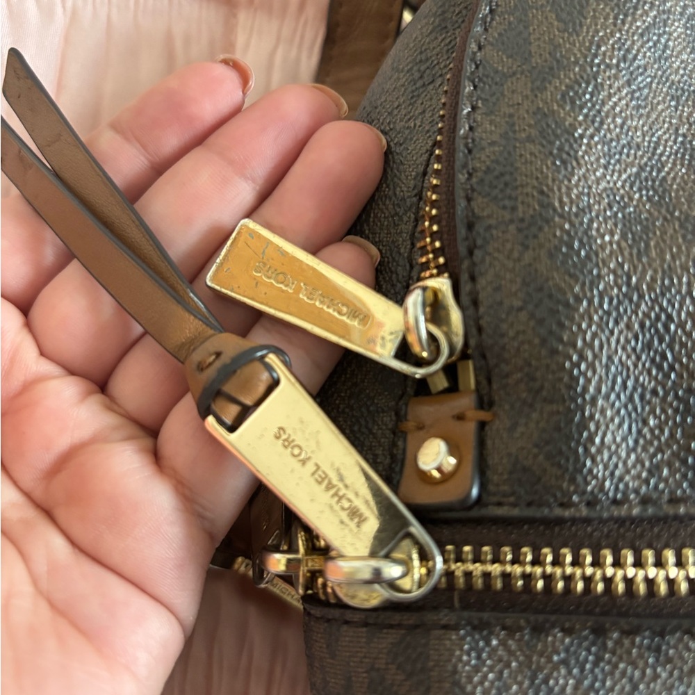 Michael Kors Dark Brown Mini Backpack with Gold Hardware - Picture 4 of 10